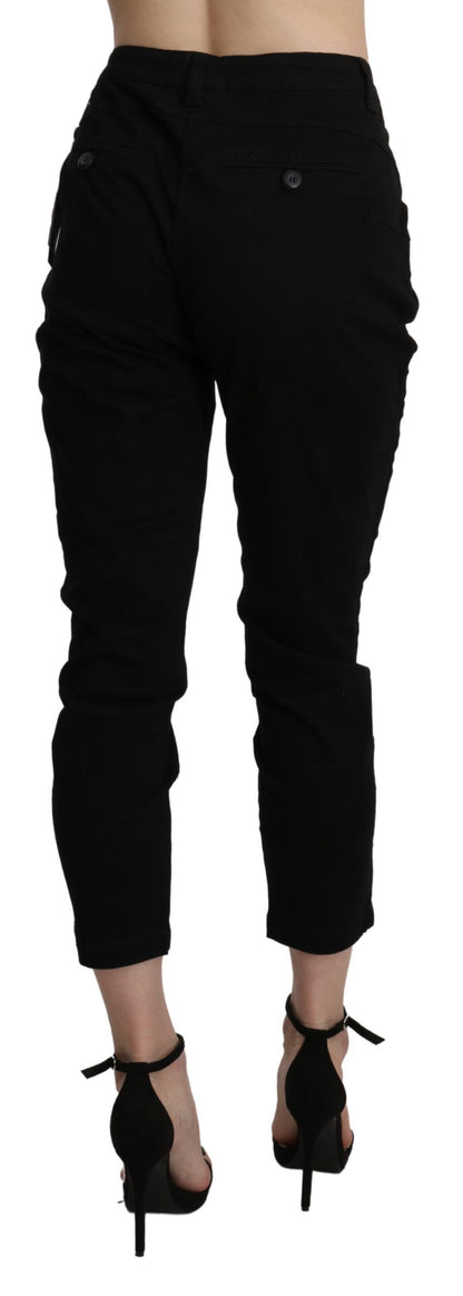 Jean noir court taille haute Eight Chic