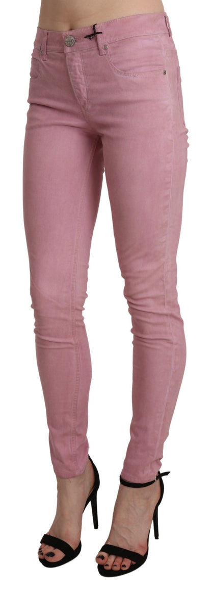 Jean skinny taille moyenne rose Eight Chic