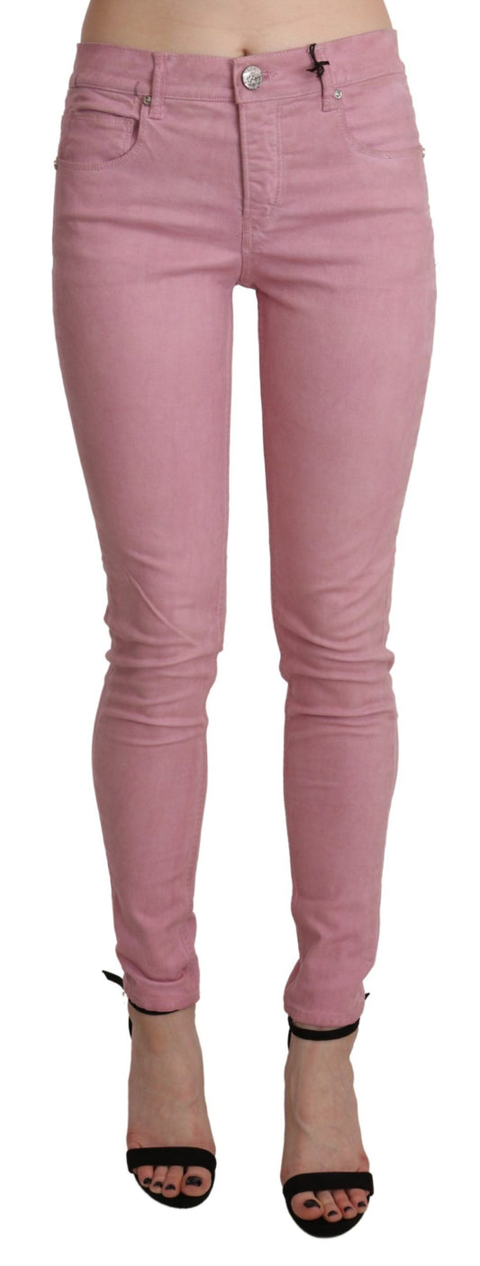 Jean skinny taille moyenne rose Eight Chic