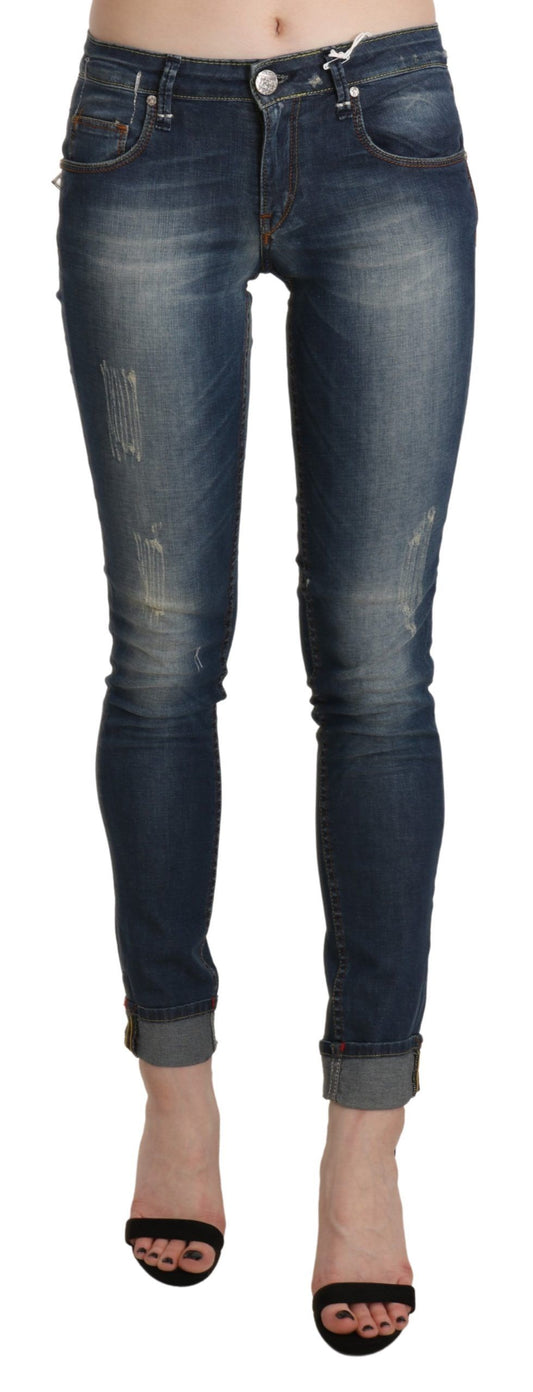 Jean skinny court bleu délavé Eight Chic