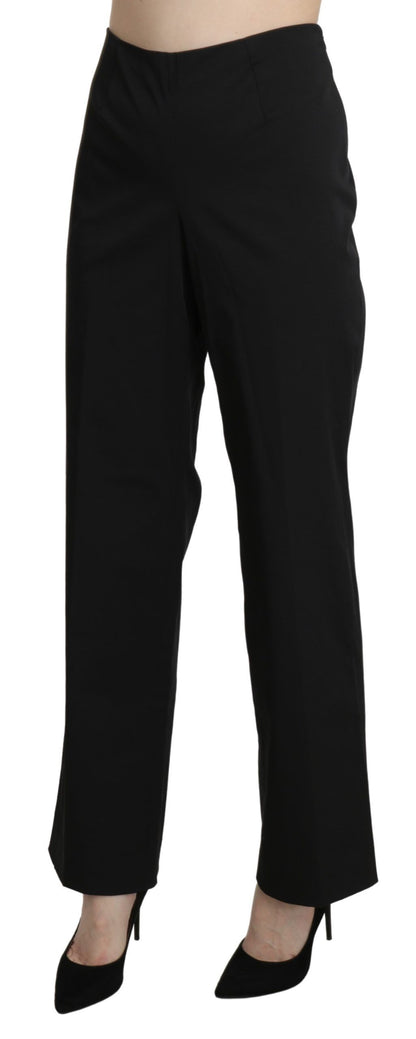 BENCIVENGA Black High Waist Straight Dress Trouser Pants by BENCIVENGA