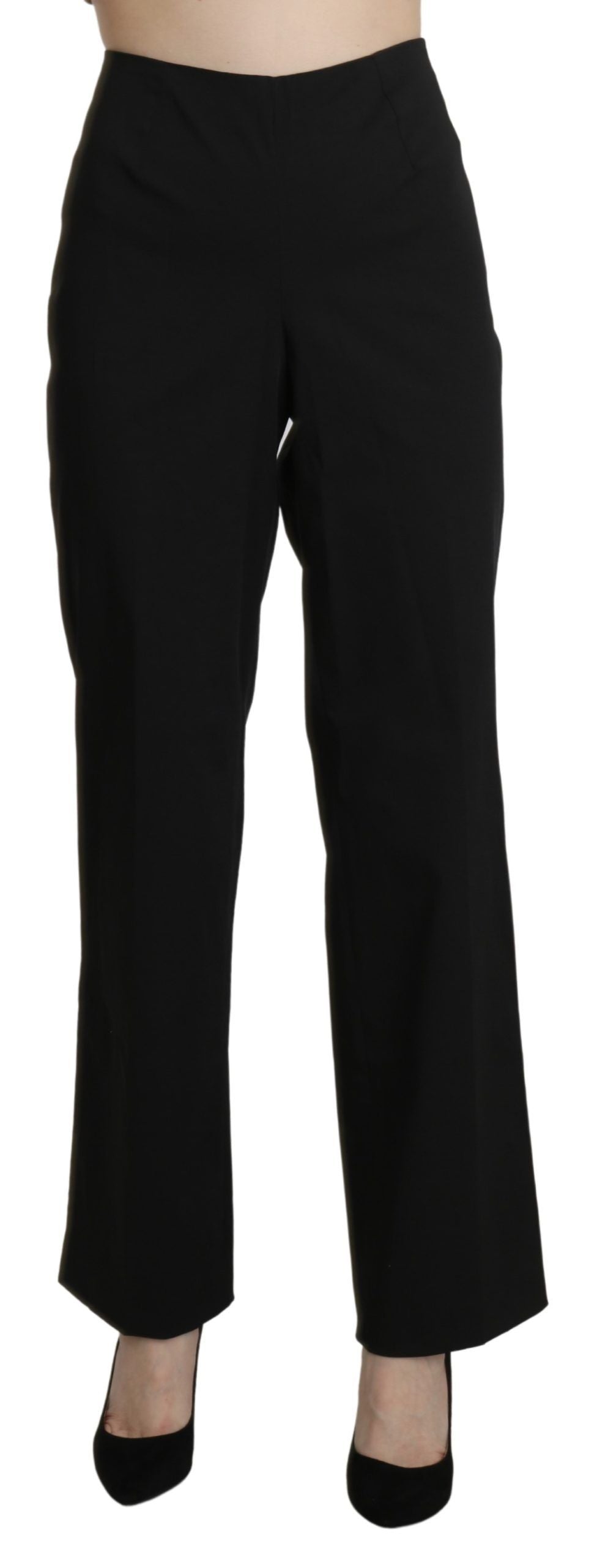 BENCIVENGA Black High Waist Straight Dress Trouser Pants by BENCIVENGA