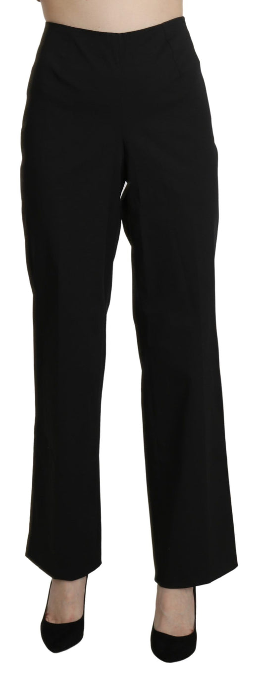 BENCIVENGA Black High Waist Straight Dress Trouser Pants by BENCIVENGA