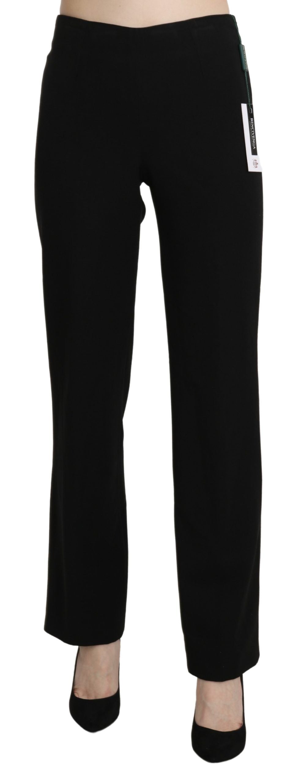 BENCIVENGA Black High Waist Straight Formal Dress Trouser by BENCIVENGA