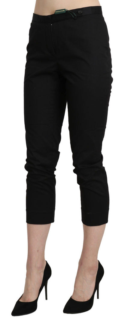 BENCIVENGA Black High Waist Skinny Cropped Dress Trouser Pants by BENCIVENGA