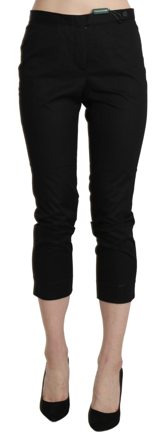 BENCIVENGA Black High Waist Skinny Cropped Dress Trouser Pants by BENCIVENGA