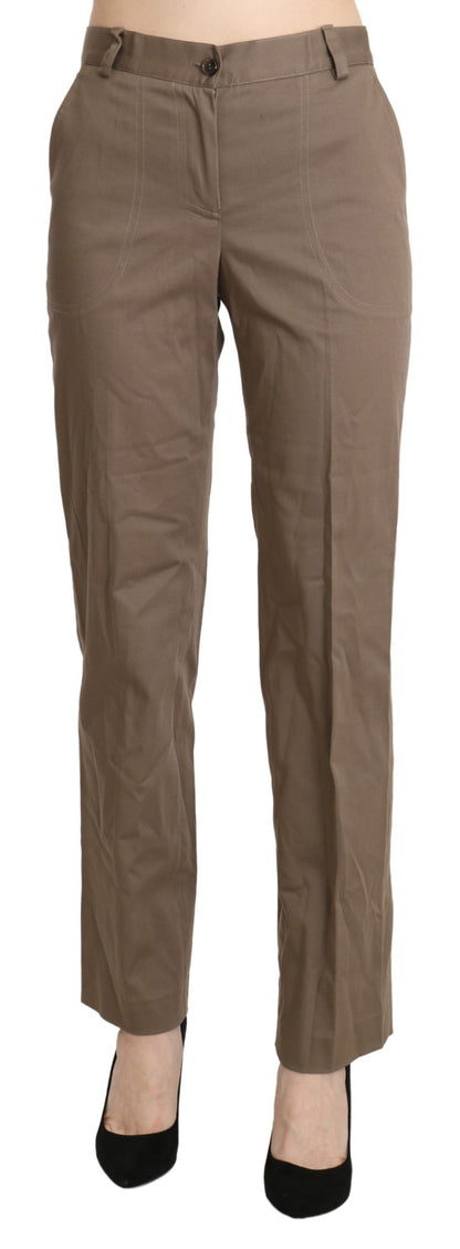 BENCIVENGA Brown High Waist Straight Dress Trouser Pants by BENCIVENGA