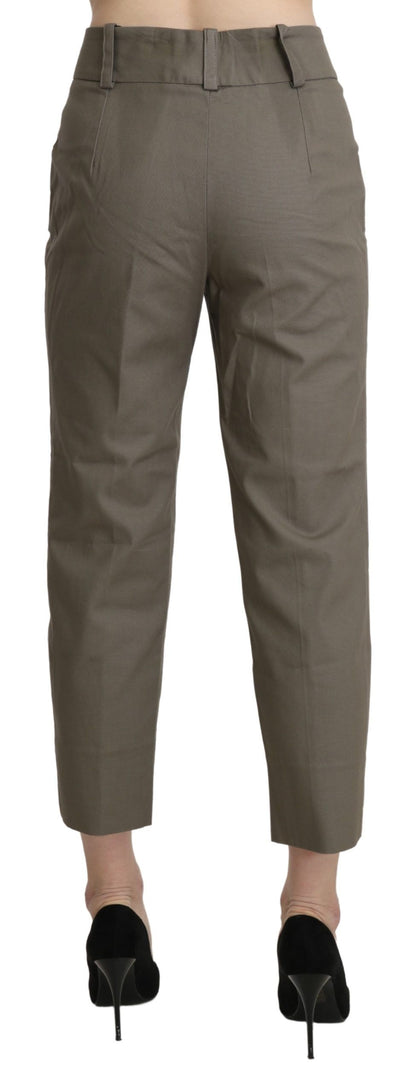 BENCIVENGA Gray High Waist Cropped Dress Trouser Pants by BENCIVENGA