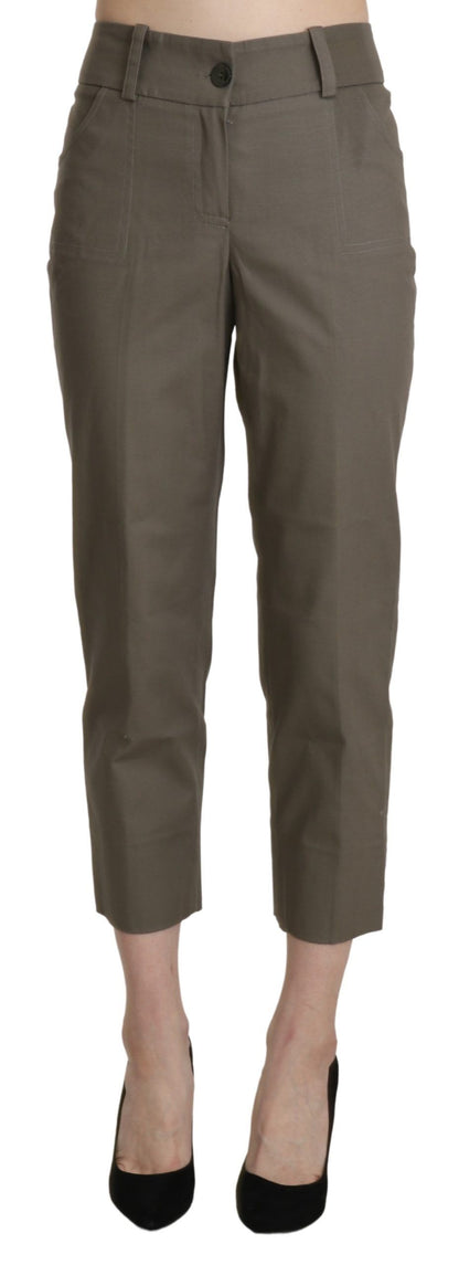 BENCIVENGA Gray High Waist Cropped Dress Trouser Pants by BENCIVENGA