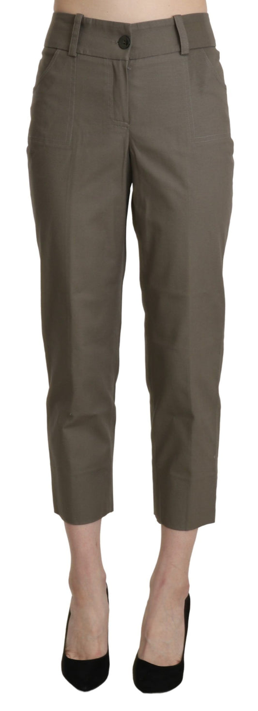 BENCIVENGA Gray High Waist Cropped Dress Trouser Pants by BENCIVENGA