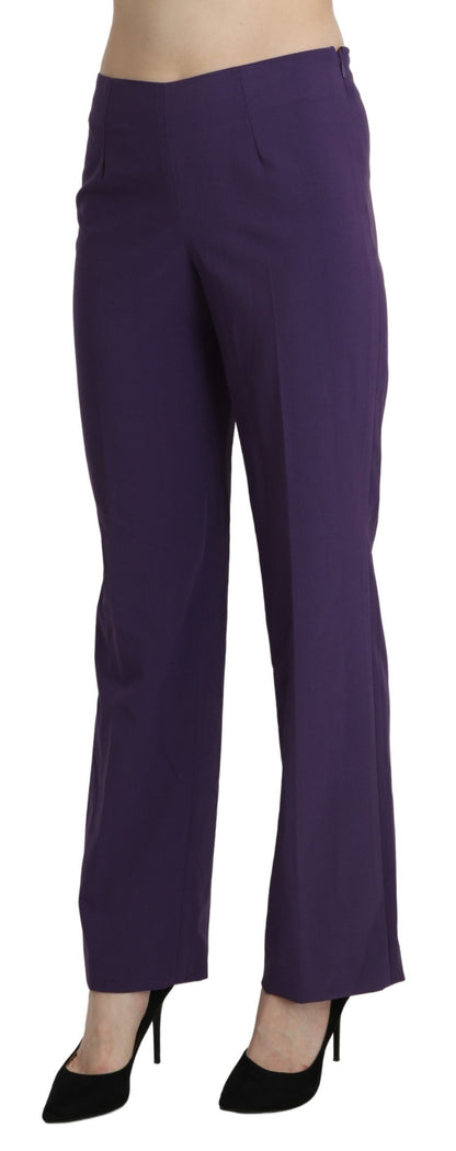 BENCIVENGA Purple High Waist Straight Dress Trouser Pants by BENCIVENGA