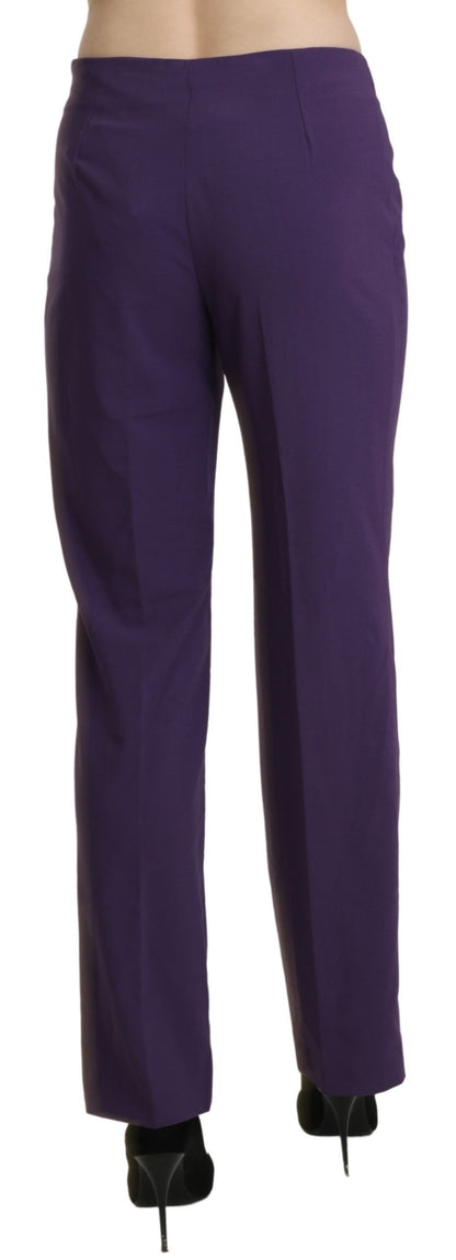 BENCIVENGA Purple High Waist Straight Dress Trouser Pants by BENCIVENGA