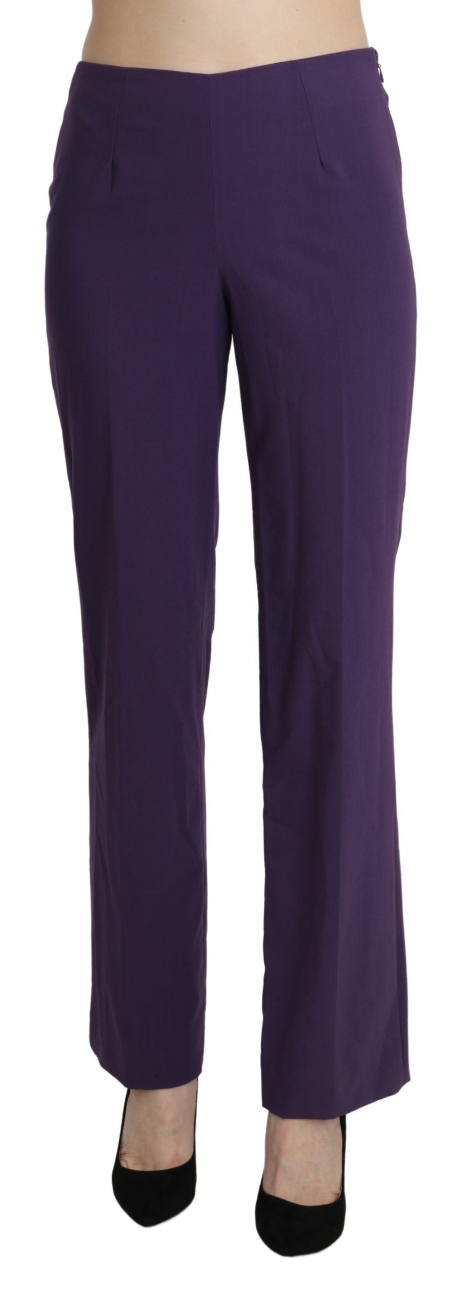 BENCIVENGA Purple High Waist Straight Dress Trouser Pants by BENCIVENGA