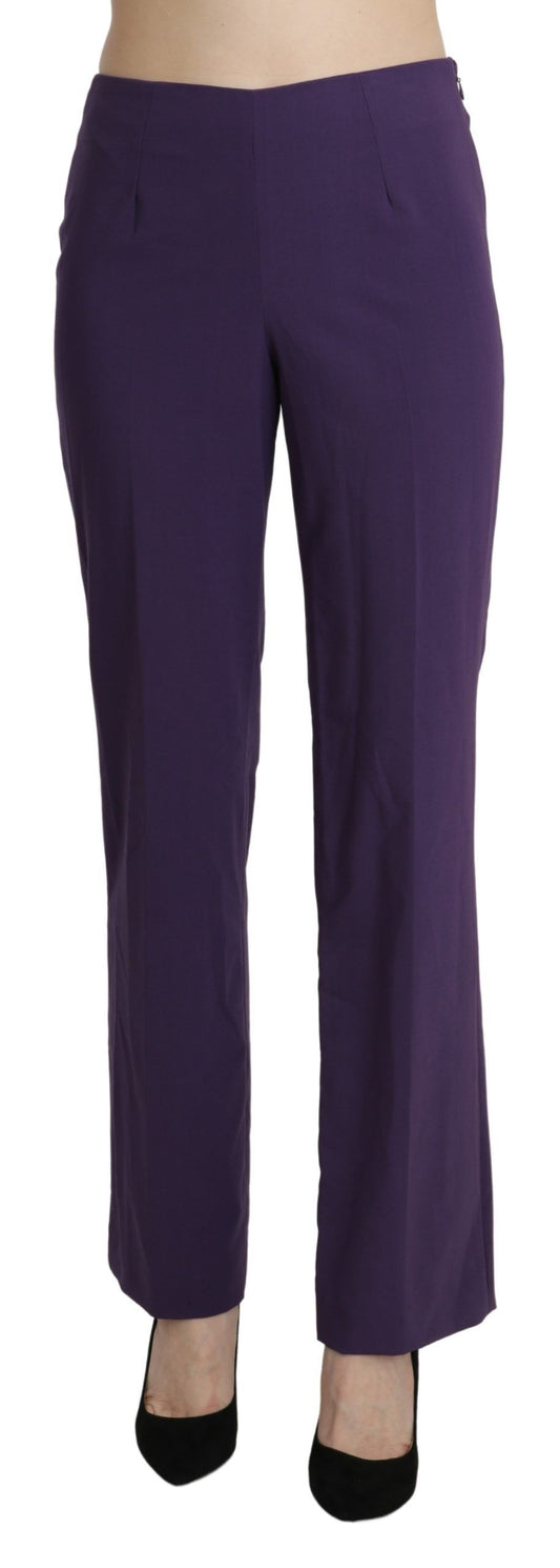 BENCIVENGA Purple High Waist Straight Dress Trouser Pants by BENCIVENGA