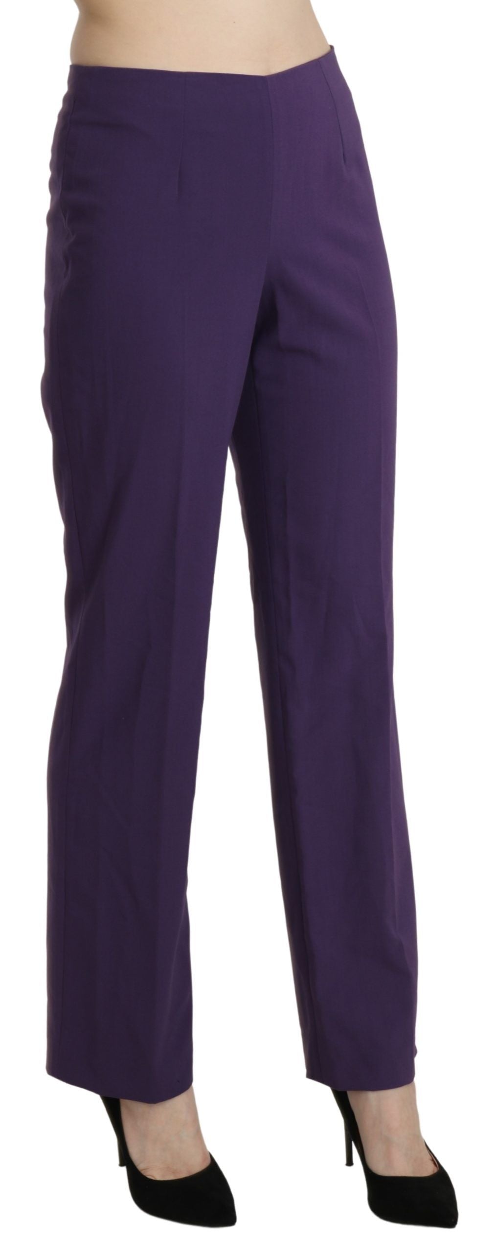 BENCIVENGA Purple High Waist Straight Dress Trouser Pants by BENCIVENGA