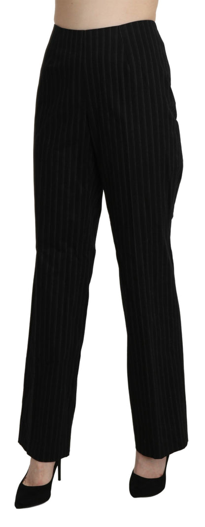 BENCIVENGA Black High Waist Straight Dress Trouser Pants by BENCIVENGA