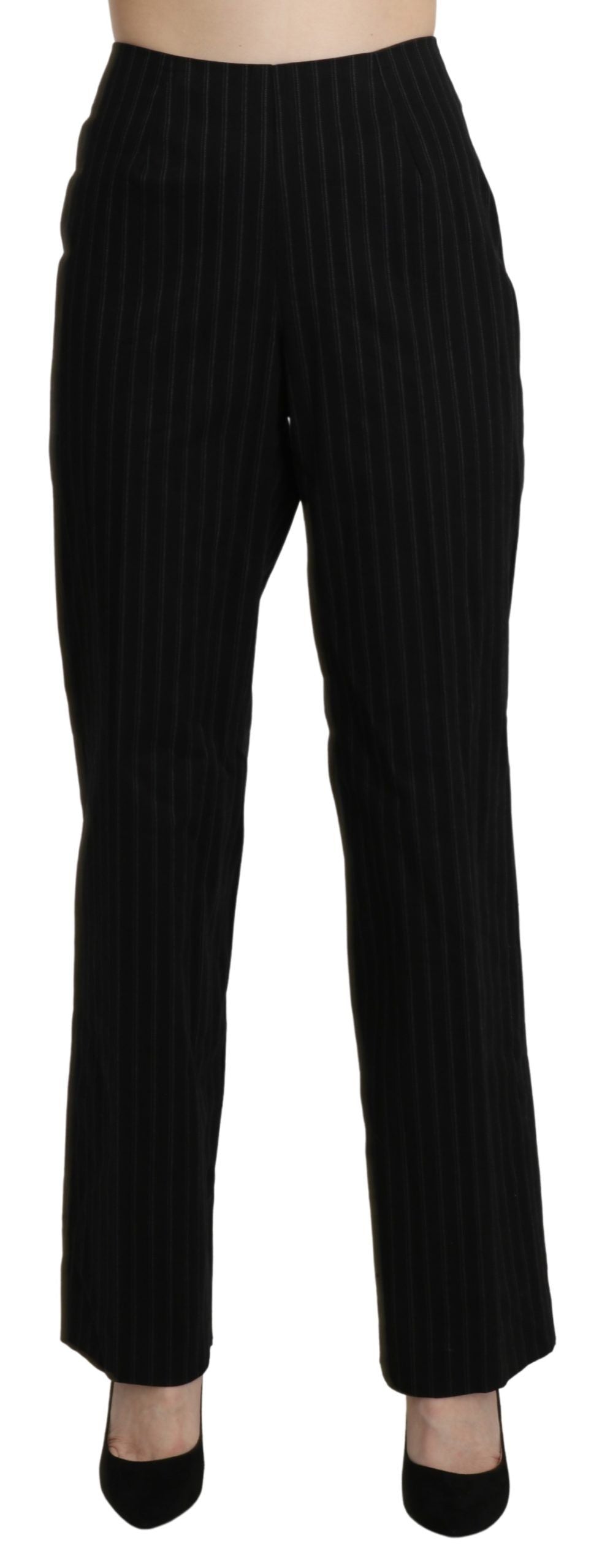 BENCIVENGA Black High Waist Straight Dress Trouser Pants by BENCIVENGA