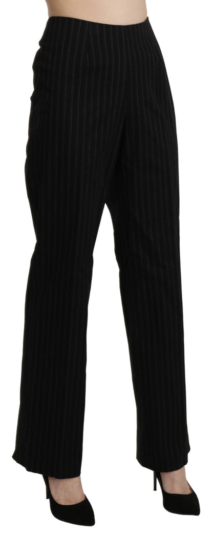 BENCIVENGA Black High Waist Straight Dress Trouser Pants by BENCIVENGA