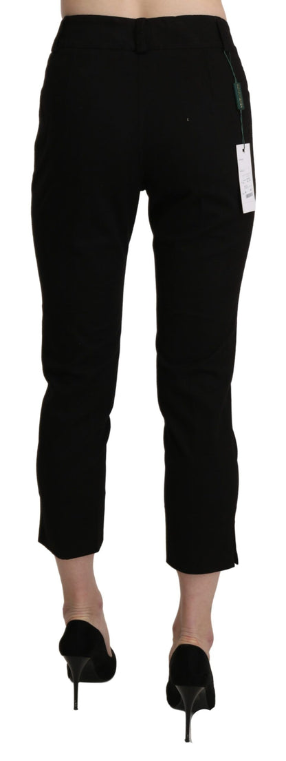 BENCIVENGA Black High Waist Skinny Cropped Dress Trouser Pants by BENCIVENGA