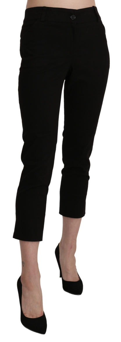 BENCIVENGA Black High Waist Skinny Cropped Dress Trouser Pants by BENCIVENGA