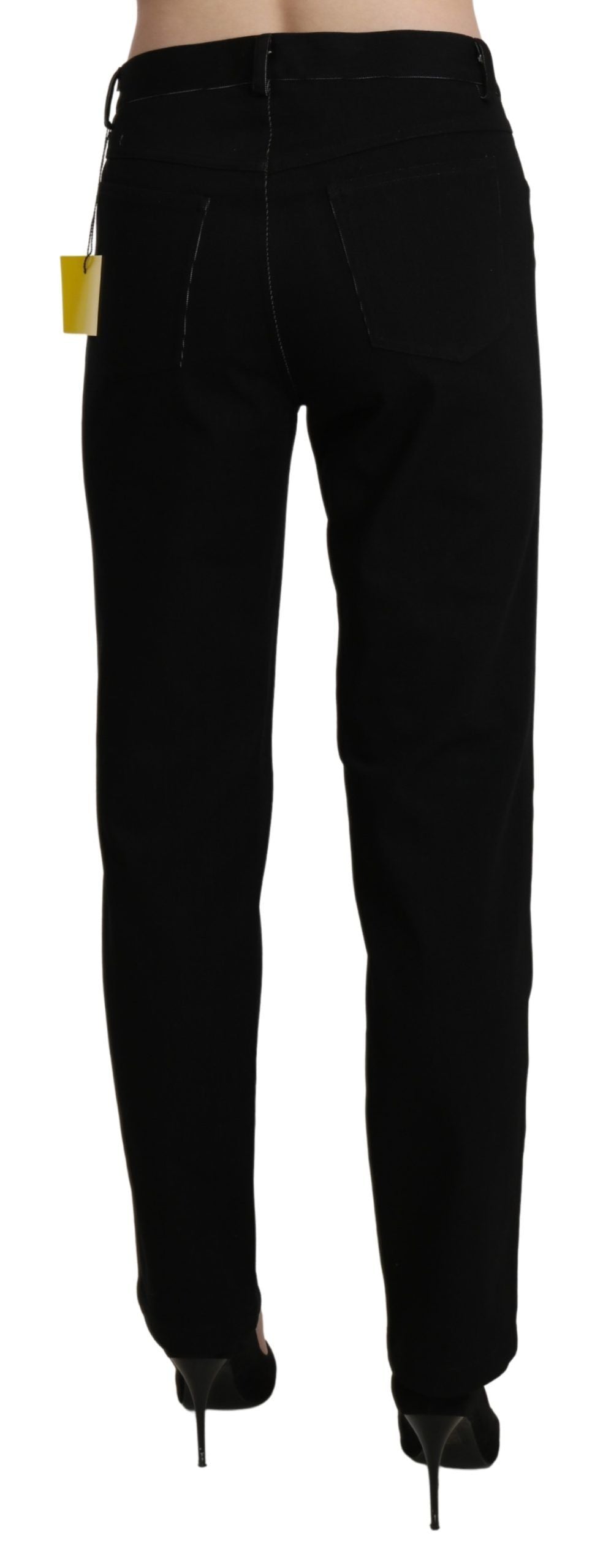 BENCIVENGA Black High Waist Straight Casual Trouser Pant by BENCIVENGA