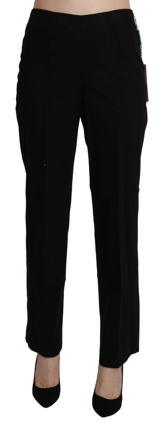 BENCIVENGA Black High Waist Straight Dress Trouser Pant by BENCIVENGA