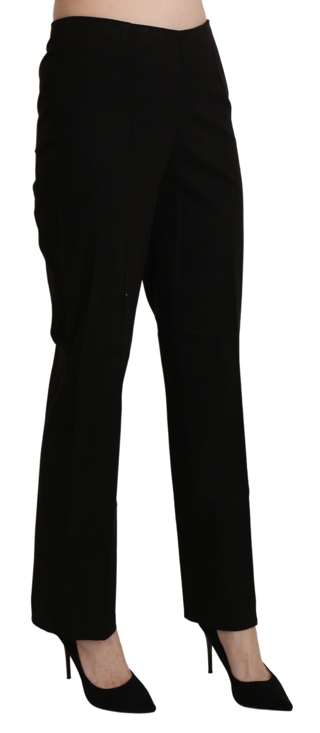 BENCIVENGA Black High Waist Straight Dress Trouser Pant by BENCIVENGA