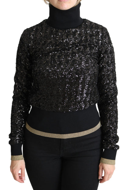 Pull col roulé élégant à paillettes Dolce &amp; Gabbana