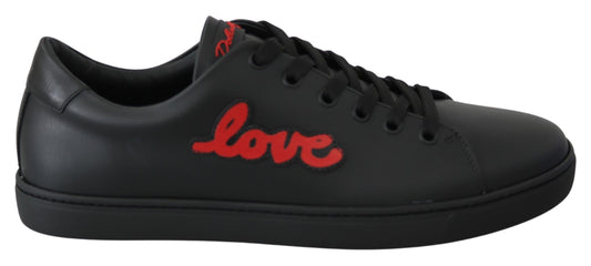 Baskets élégantes en cuir Dolce &amp; Gabbana avec accents rouges