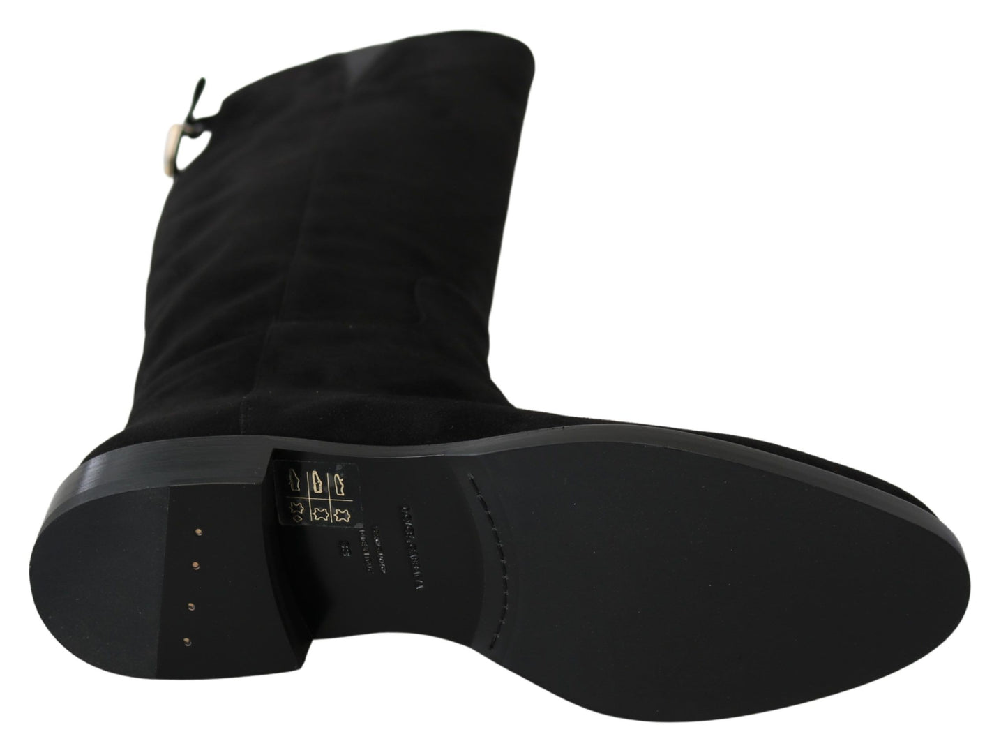 Bottes hautes en daim noir élégantes Dolce &amp; Gabbana