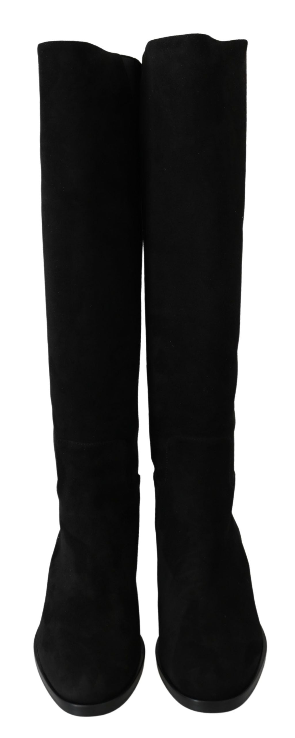 Bottes hautes en daim noir élégantes Dolce &amp; Gabbana