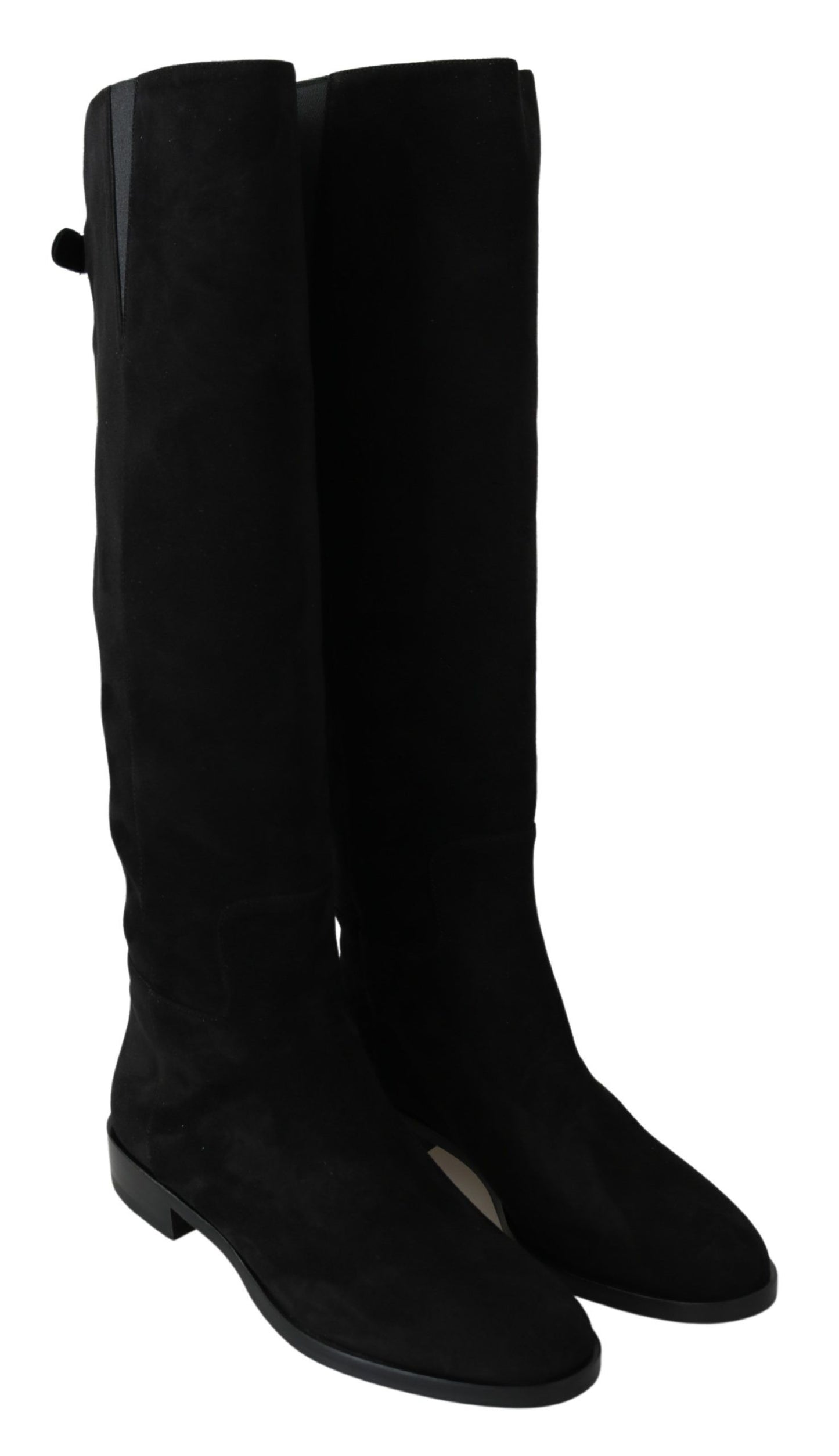 Bottes hautes en daim noir élégantes Dolce &amp; Gabbana