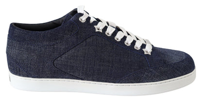 Jimmy Choo Chic Slip-On Blue Denim Suede Sneakers by Jimmy Choo