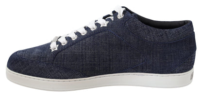 Jimmy Choo Chic Slip-On Blue Denim Suede Sneakers by Jimmy Choo