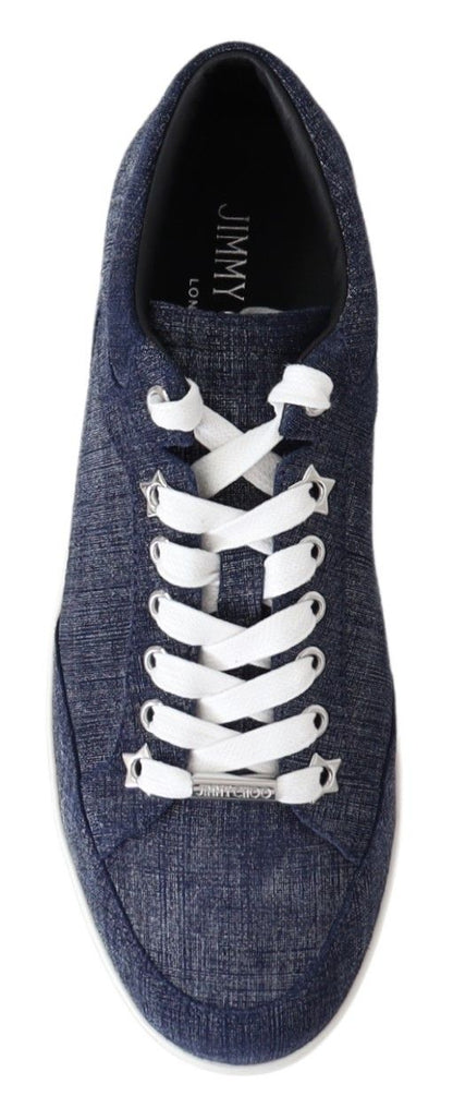 Jimmy Choo Chic Slip-On Blue Denim Suede Sneakers by Jimmy Choo