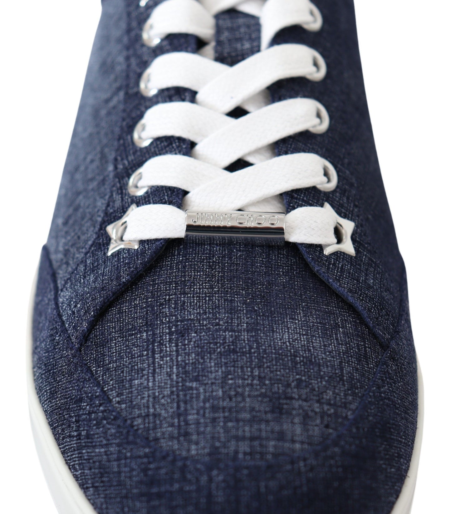 Jimmy Choo Chic Slip-On Blue Denim Suede Sneakers by Jimmy Choo