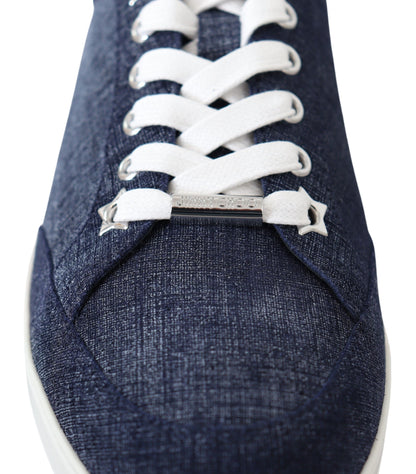 Jimmy Choo Chic Slip-On Blue Denim Suede Sneakers by Jimmy Choo