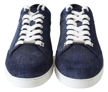 Jimmy Choo Chic Slip-On Blue Denim Suede Sneakers by Jimmy Choo