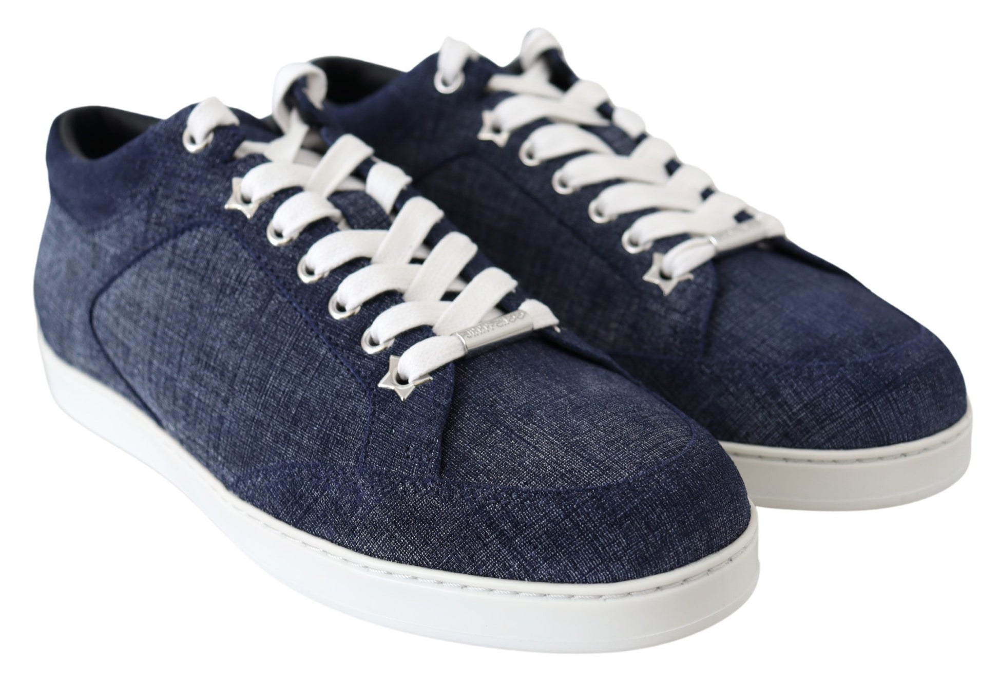 Jimmy Choo Chic Slip-On Blue Denim Suede Sneakers by Jimmy Choo