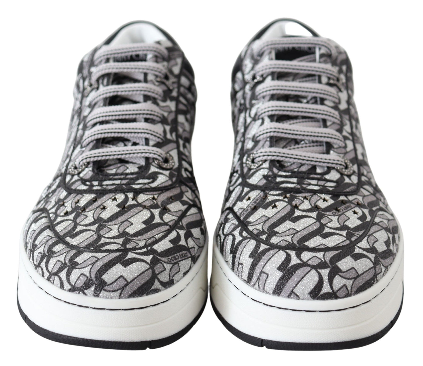 Baskets scintillantes Jimmy Choo - Argent et noir