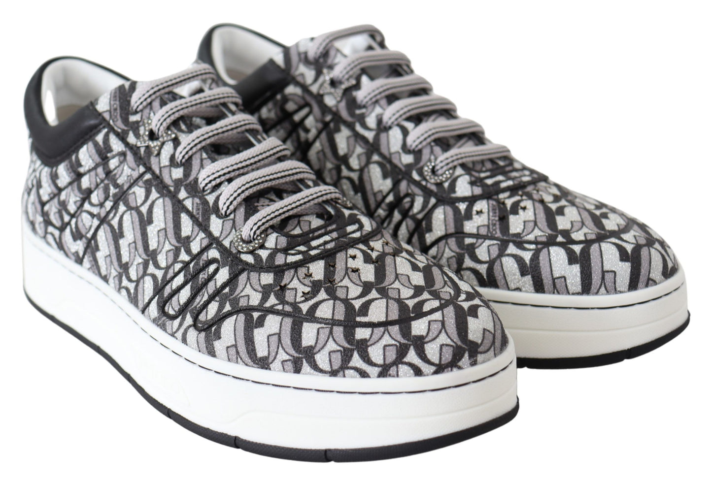 Baskets scintillantes Jimmy Choo - Argent et noir
