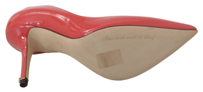 Dolce & Gabbana Dark Pink Patent Leather Heels Pumps by Dolce & Gabbana