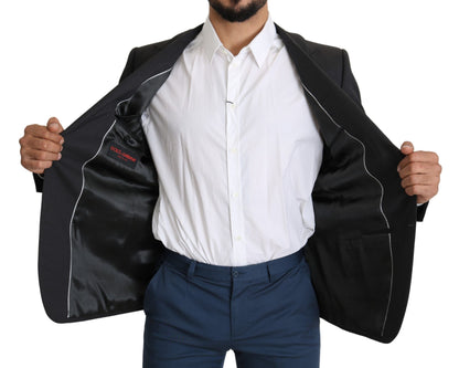 Blazer slim élégant en laine et soie mélangées grises Dolce &amp; Gabbana
