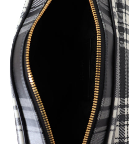 Sac bandoulière élégant en cuir gris Versace