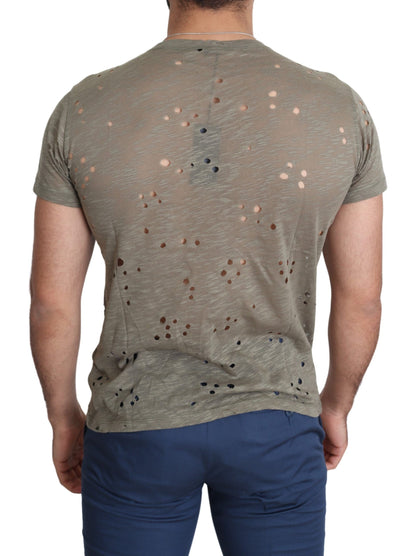 T-shirt Guess Chic en coton stretch marron