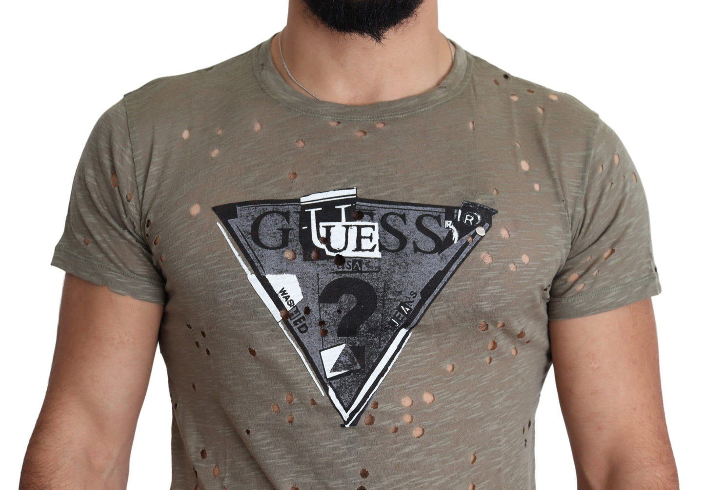 T-shirt Guess Chic en coton stretch marron