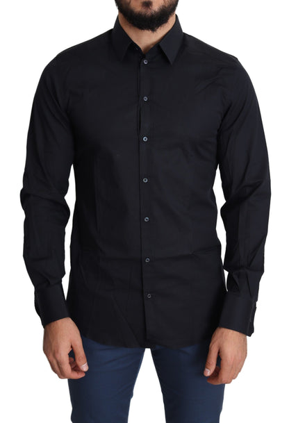 Dolce & Gabbana Blue Cotton Formal GOLD Dress Shirt by Dolce & Gabbana