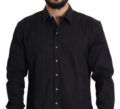 Dolce & Gabbana Black Cotton Stretch Dress SICILIA Shirt by Dolce & Gabbana