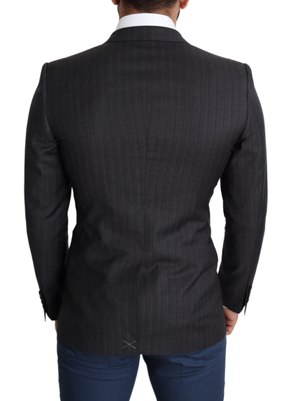 Blazer Martini élégant en laine vierge noire Dolce &amp; Gabbana