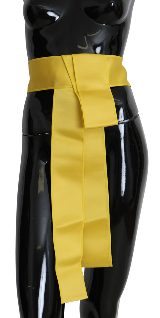 Ceinture élégante en soie jaune Dolce &amp; Gabbana Chic pour femme